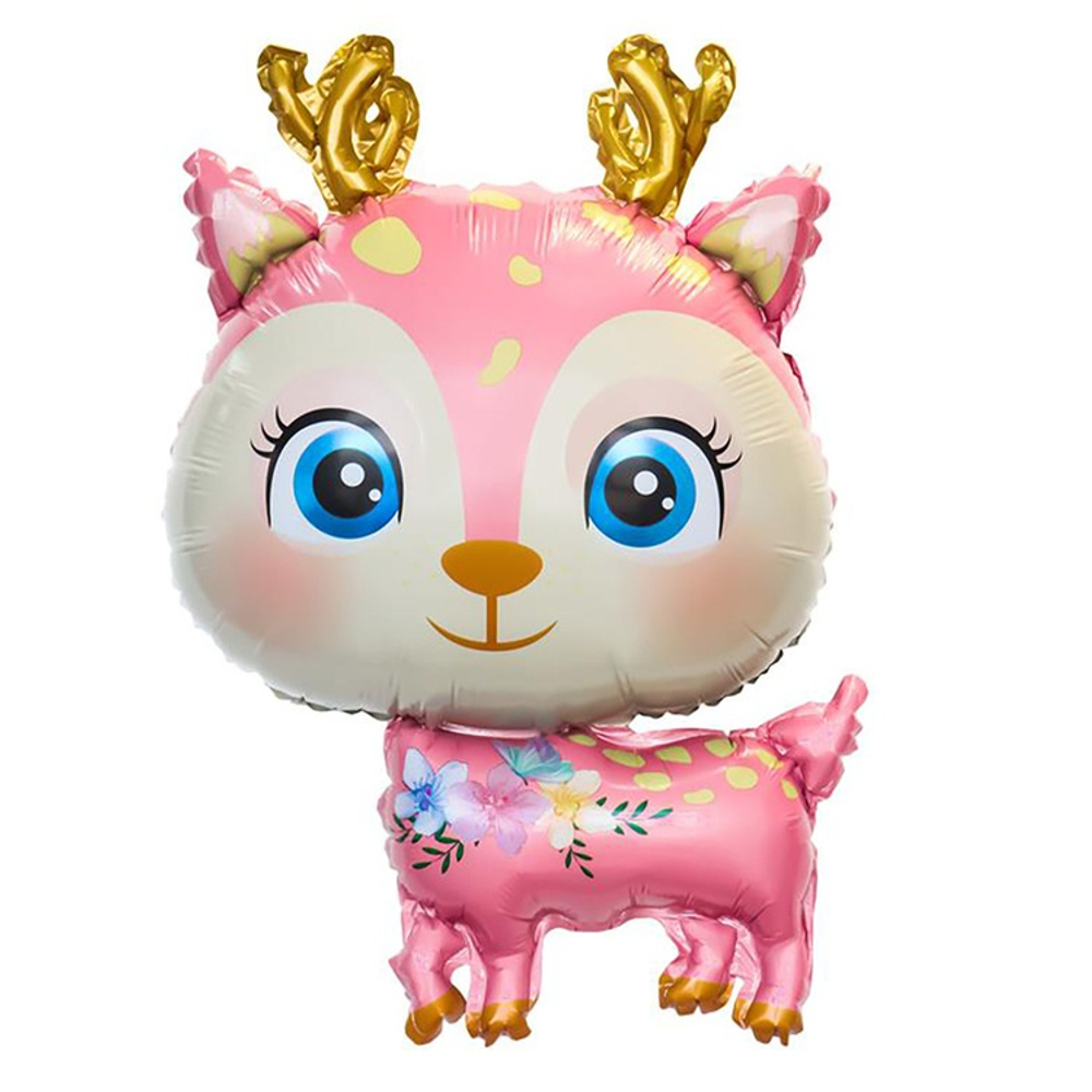 Шар Фольгированный Олень милый розовый (Розовый)