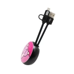 Кабель для зарядного устройства 2 в 1 USB BT21 retractable cable, 1m 2,4 A