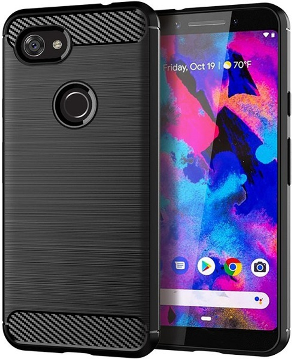 Чехол на Google Pixel 3a XL цвет Black (черный), серия Carbon от Caseport