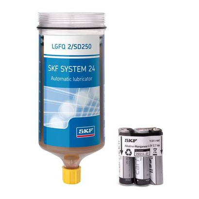 Заправочный картридж с высокотемпературной пищевой смазкой LGFQ 2/SD250 SKF 250 мл (с батарейкой) &nbsp;