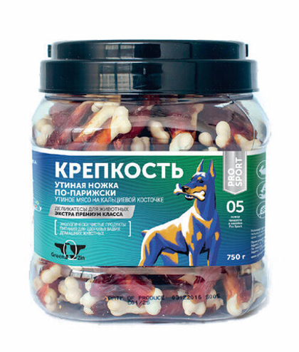 GREEN QZIN Лакомство для собак "Крепкость" Утиное мясо на кальциевой косточке