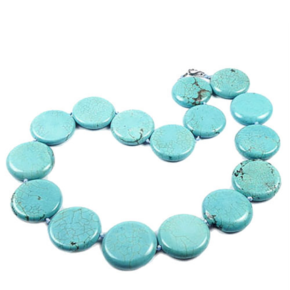 Бусы "Диски" бирюза асс.