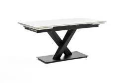 "Юпитер" стол интерьерный раздвижной обеденный из керамики, цвет белый глянцевый