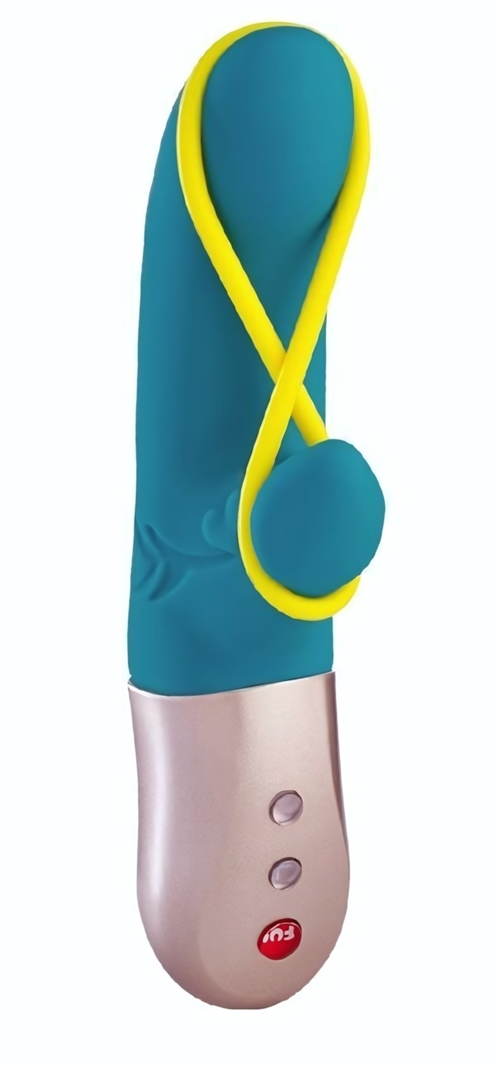 Бирюзовый мини-вибратор Amorino с силиконовой петлёй - 17,7 см. (Цвет: бирюзовый)