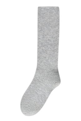 Носки в рубчик длинные с добавлением шерсти Серый меланж