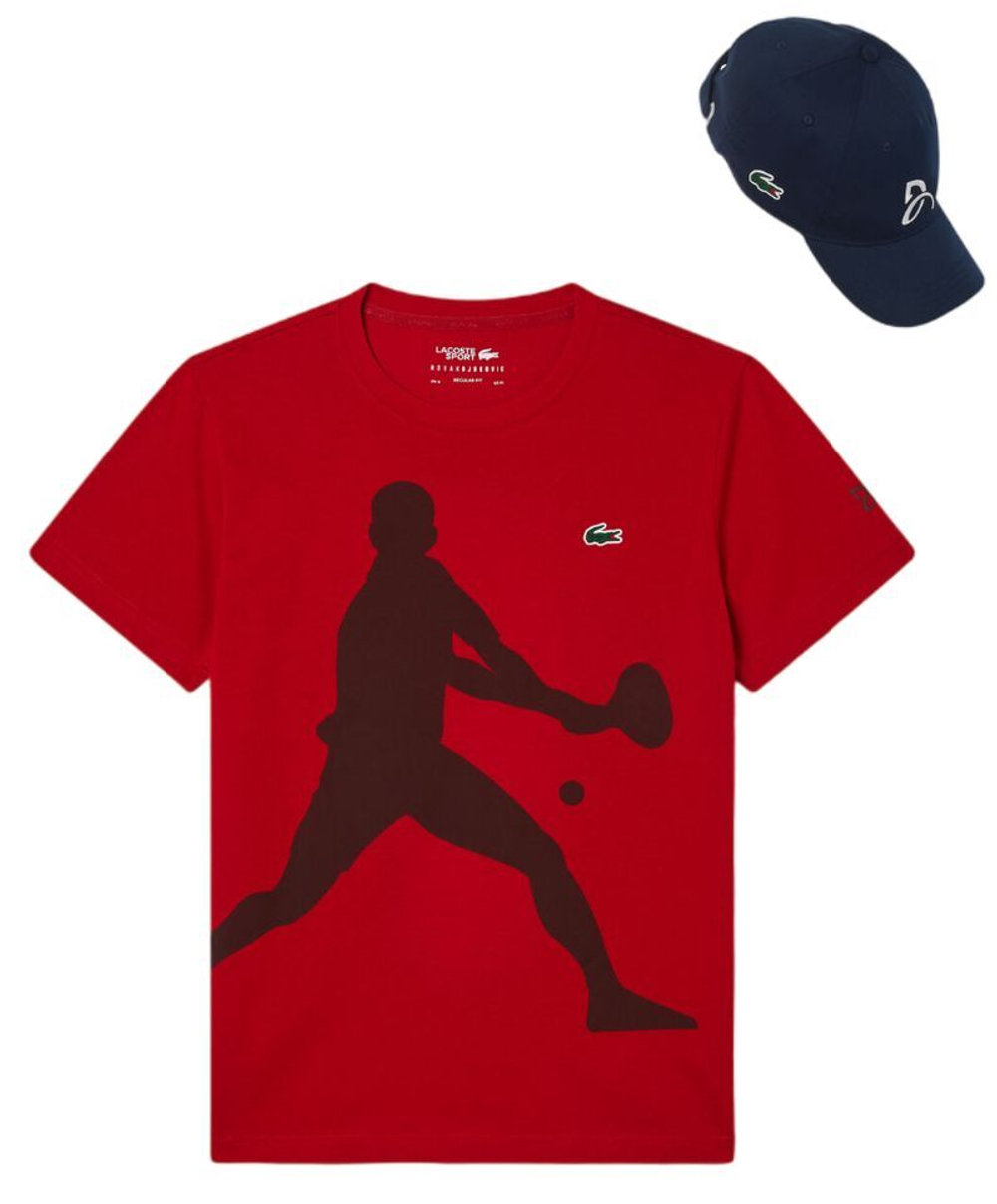 Мужская теннисная футболка Lacoste Tennis X Novak Djokovic Set - красный