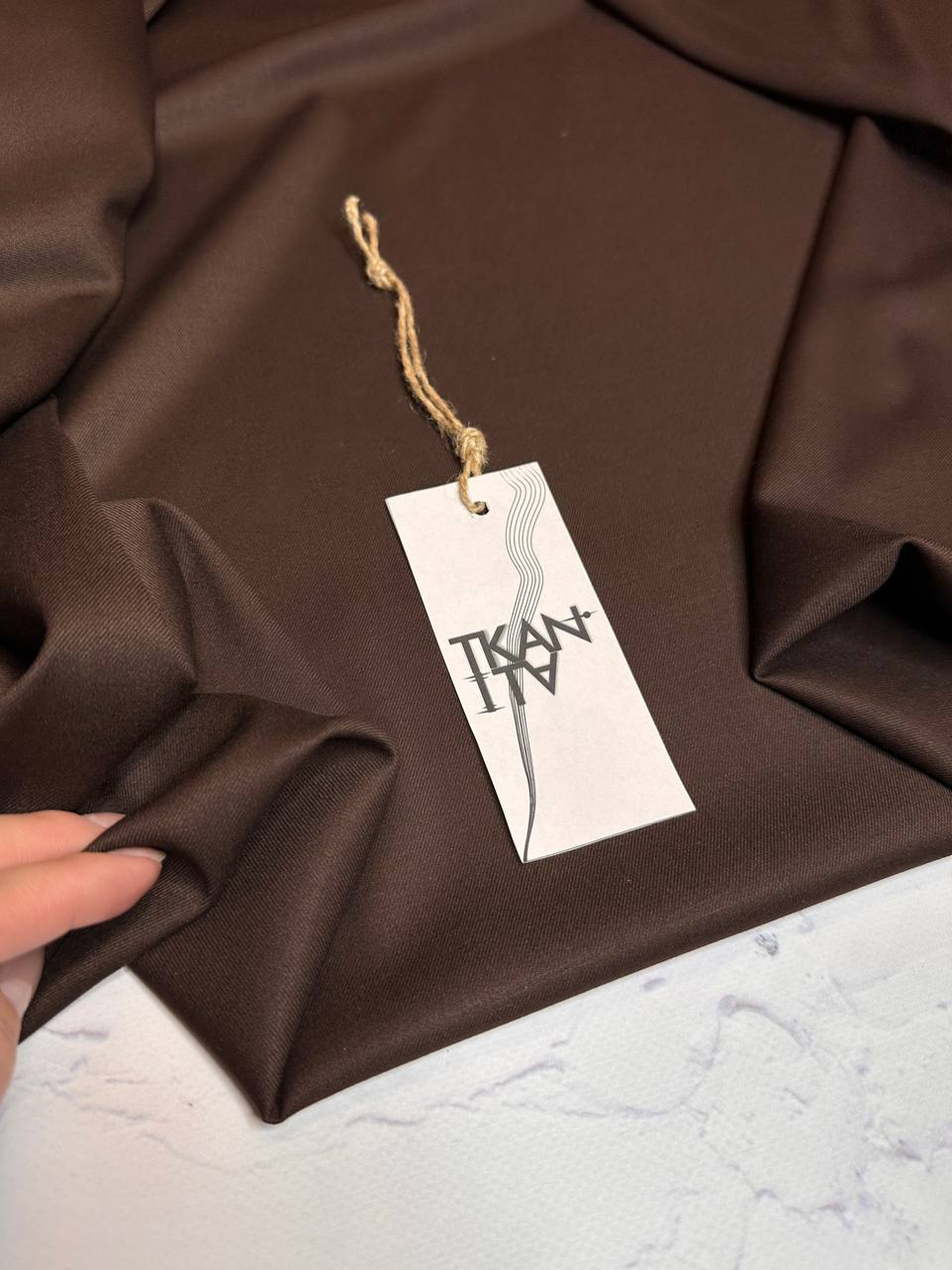 Костюмно-плательная смесовая однотонная поливискоза (64%полиэстер/33%вискоза/3%эластан, Табак, 149, 285 гр/м2)