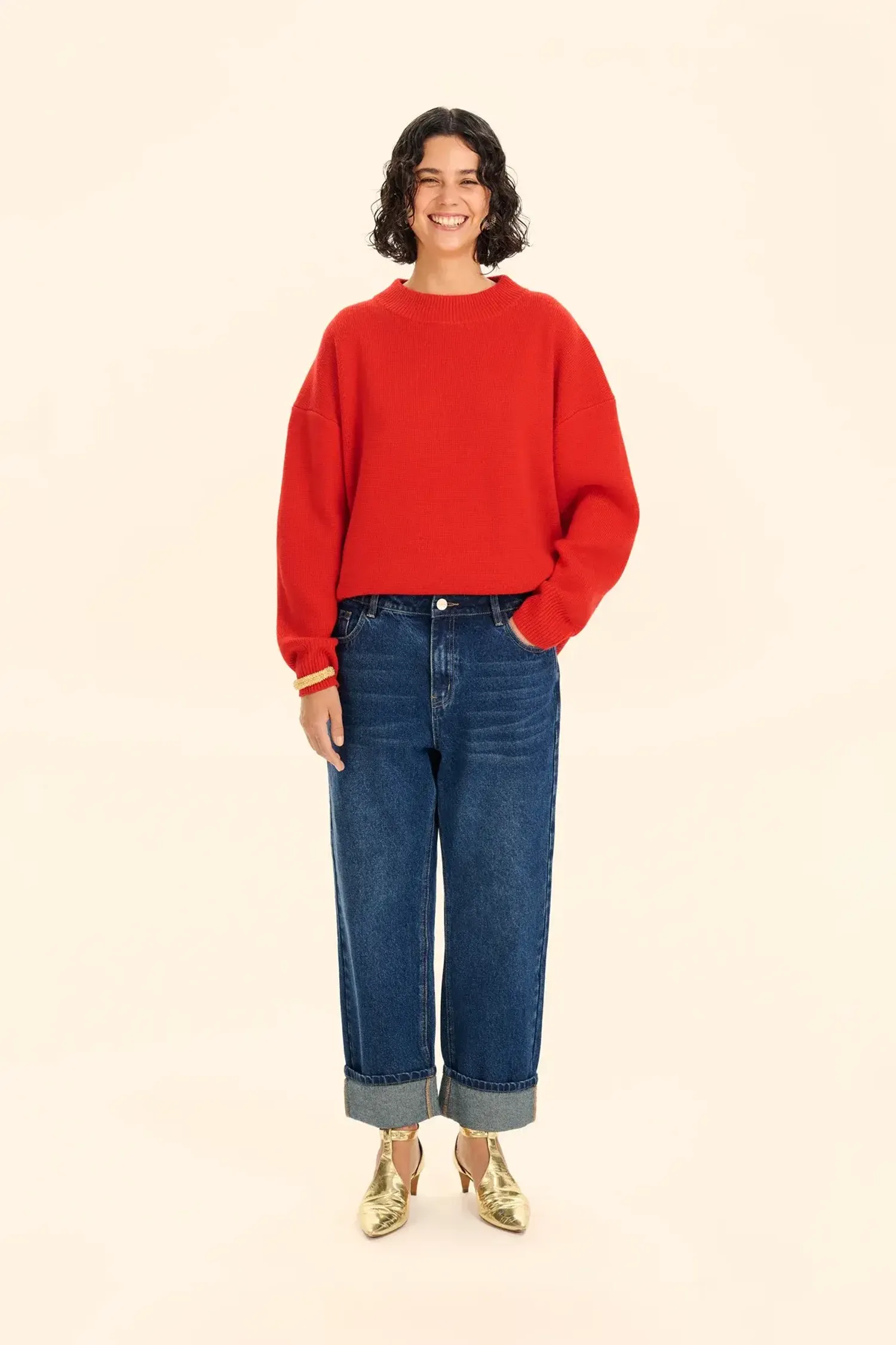 Джинсы прямые (Просто и со вкусом), темно-синие