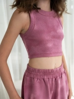 Летний кроп топ трикотажный детский варенка