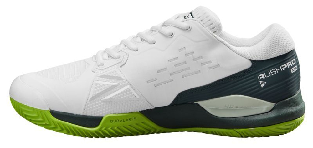 Мужские кроссовки теннисные Wilson Rush Pro Ace Clay - white/ponderosa/jas green