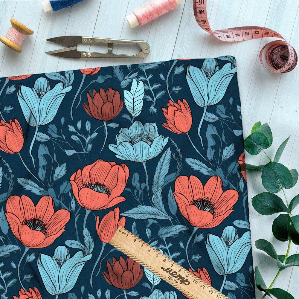 Ткань премиум атлас чарующие тени