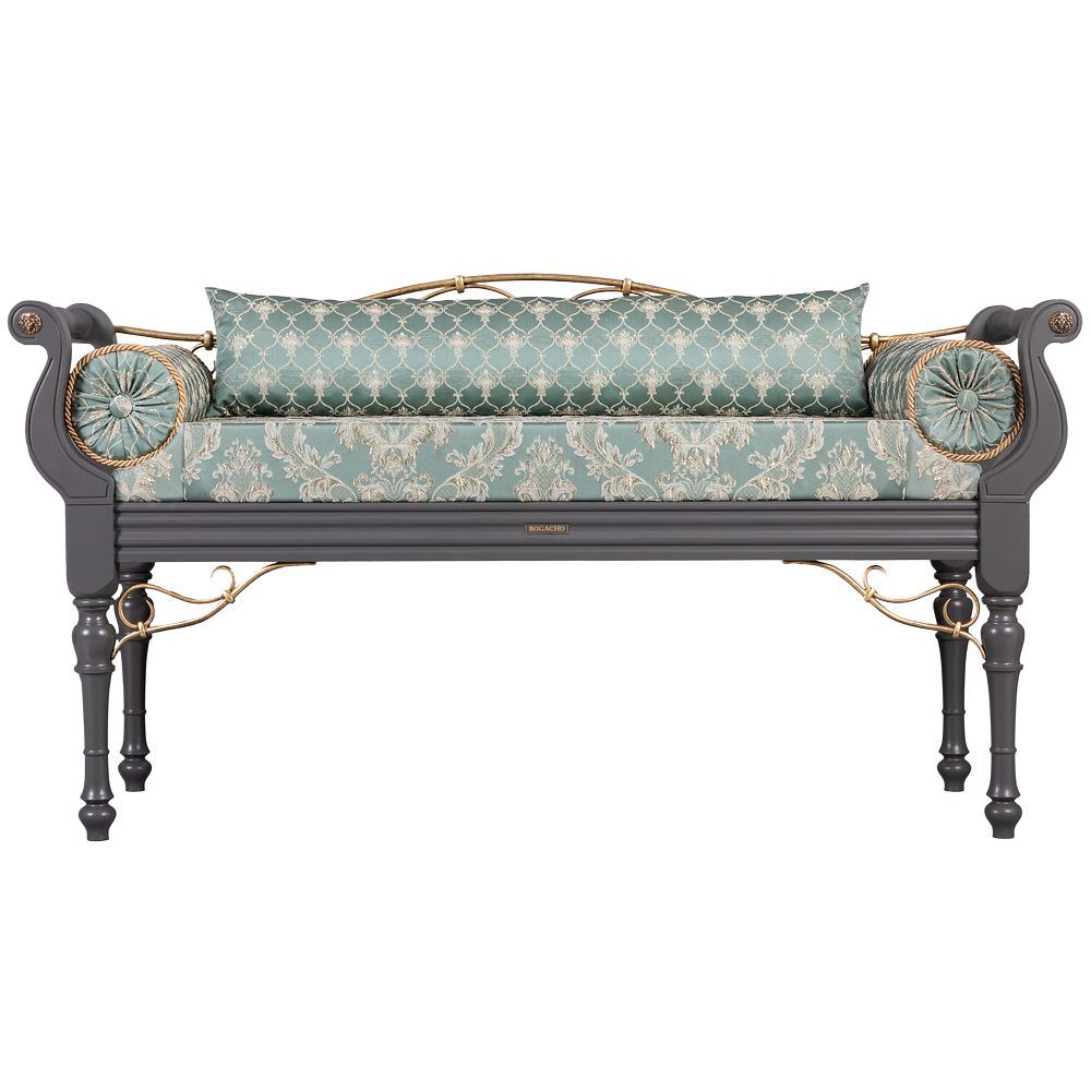 Банкетка Флоренция Премиум Серый Каледония Даймонд Минт Амбер