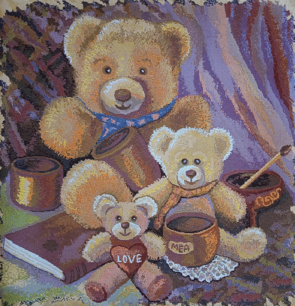 Декоративный гобеленовый чехол Мишки и мед 47х47