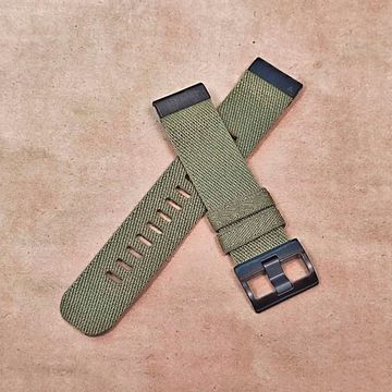 Ремешок нейлоновый 22 мм жакардовое плетение для Garmin MARQ / Epix / Fenix (47 мм)(Армейский зеленый)