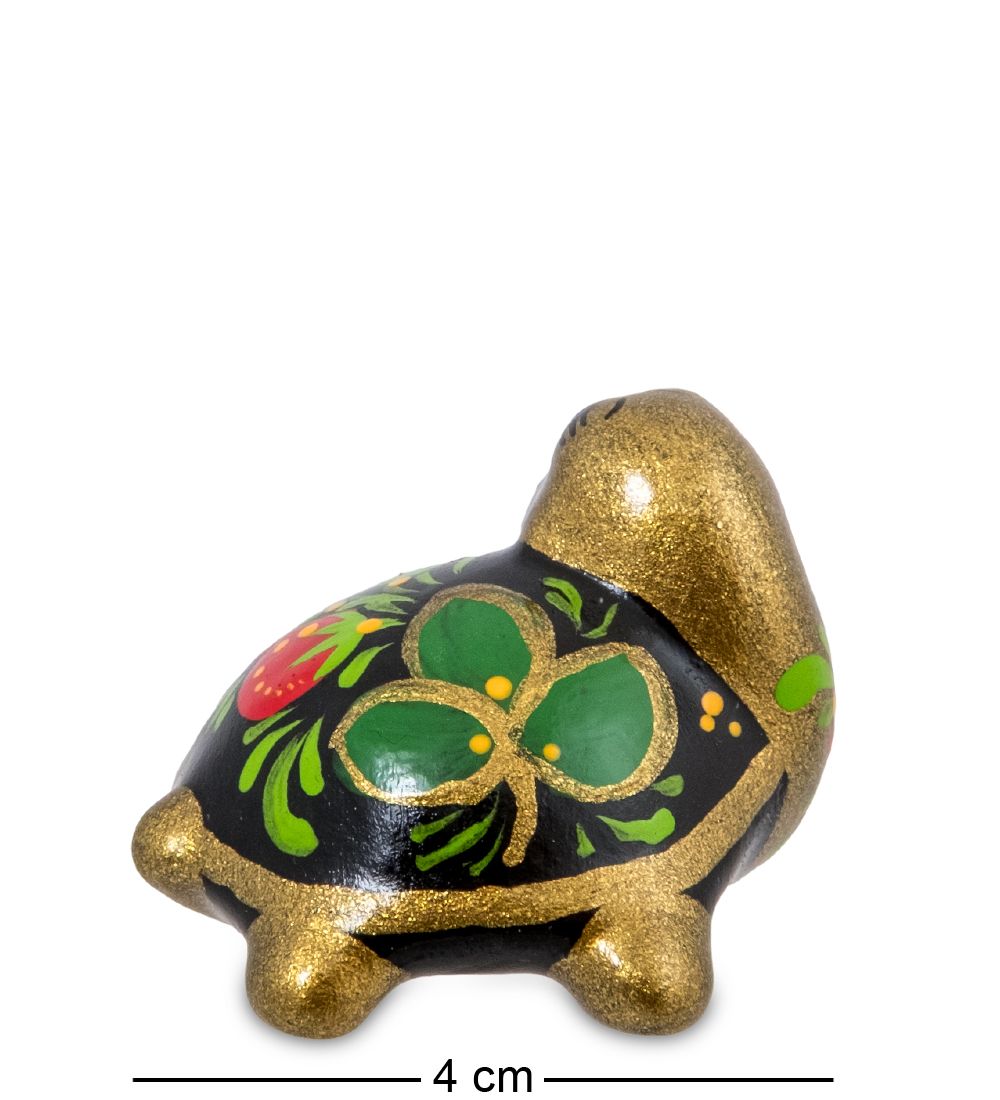 ГЛ- 970 Фигурка «Черепашка» хохлома (Гжельский фарфор)