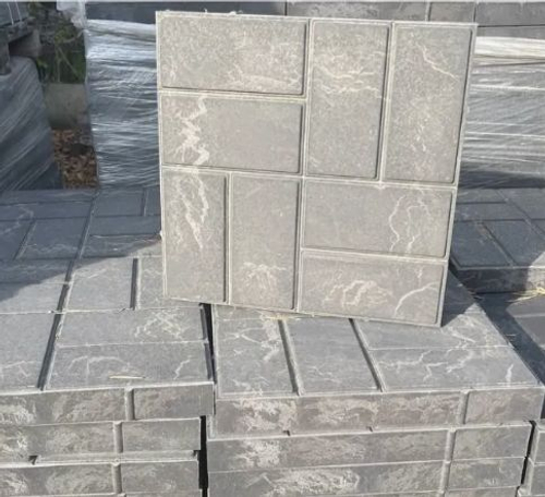 Полимер-песчаная плитка тротуарная БРУСЧАТКА "8кирпичей" 400x400x50 (графит)