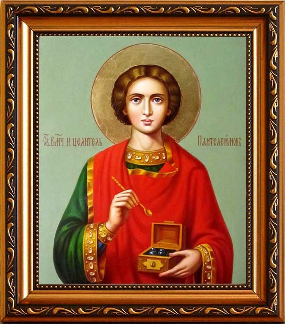 Пантелеймон Святой Целитель. Икона на холсте.