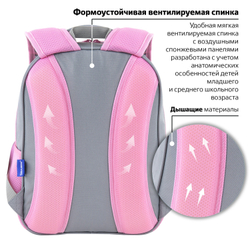 Рюкзак BRAUBERG OPTIMA, 2 отделения, с брелоком, "Curious bunny", 36х27х18 см, 272098