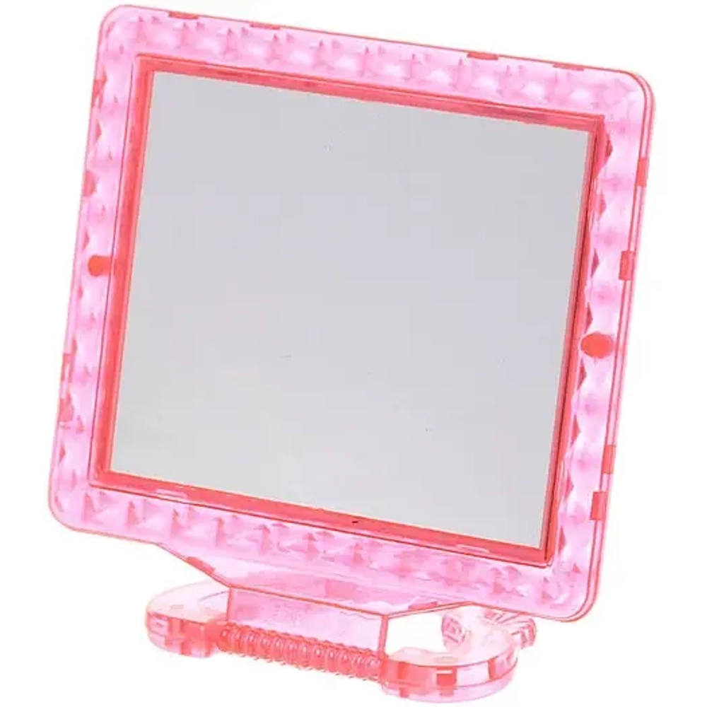 Зеркало настольное в пластиковой оправе «Классика - Ромбы» прямоугольник, подвесное 13,5*11см (Стикер на минивложение 25шт)