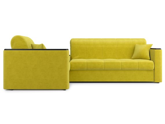 Диван угловой с Баром Неаполь 1,6 - Velutto 28 оливковый/ коричневая накладка