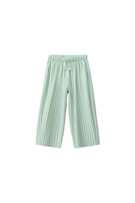 ZARA БРЮКИ RELAXED В ПОЛОСКУ, СВЕТЛО-ЗЕЛЕНЫЙ