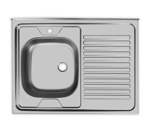 Мойка Юкинокс Стандарт STD800.600 ---4C 0L- (левая)+Выпуск малый без перелива в комплекте с сифоном
