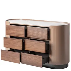 Комод VICAL Soaza, 140х70 см, шпон эквалипта, белый камень