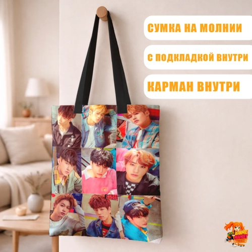 Сумка шоппер с принтом Stray Kids
