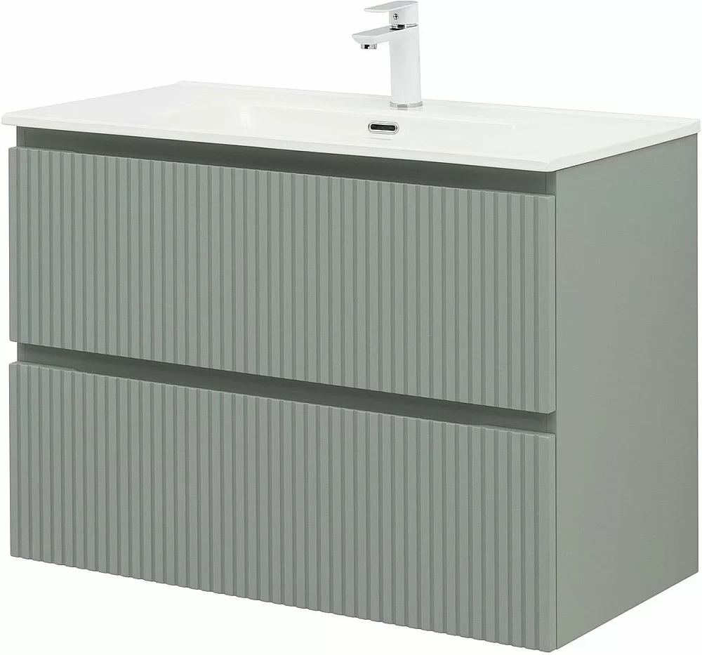 Тумба с раковиной Aquanet Джейн (Flat) 335435/330432 90 мисти грин