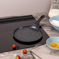 СКОВОРОДА БЛИННАЯ AGNESS С АНТИПРИГАРНЫМ ПОКРЫТИЕМ "BLACK MARBLE", 24Х2СМ, ИНДУКЦИОННОЕ ДНО