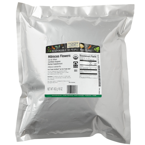 Frontier Co-op, органические срезанные и просеянные цветки гибискуса, 453 г (16 унций)
