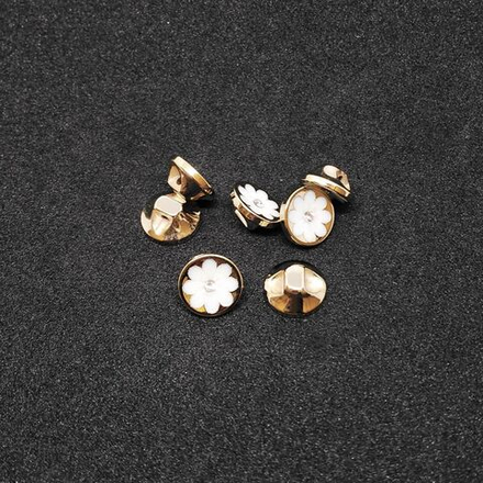 Т185  декор пришив.элемент, 10 мм, цв.золотой с цветком