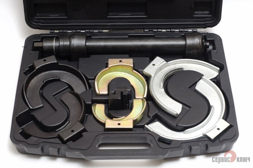 Ключ стяжки пружин 75-190 мм профессиональный 8 предм. (Сервис Ключ)