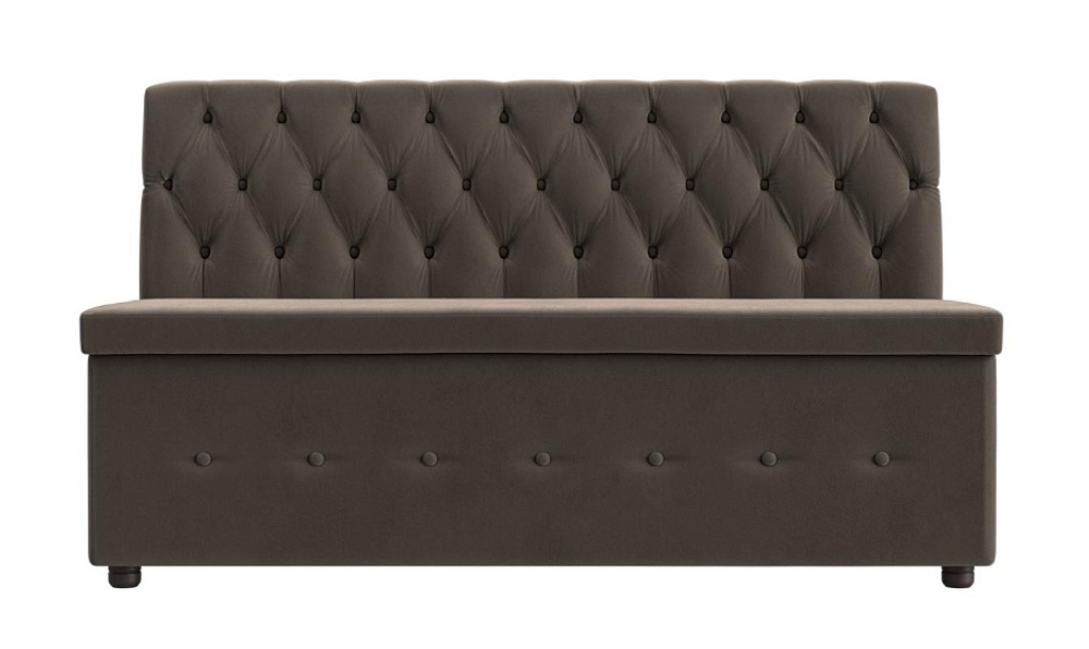 Диван кухонный прямой Вента, Коричневый, Велюр, 108764