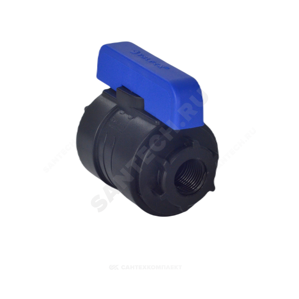 Кран шаровой компрессионный ПЭ Ду 16 3/4"x3/4" ВР/ВР Ру16 VALFEX 1210116034034