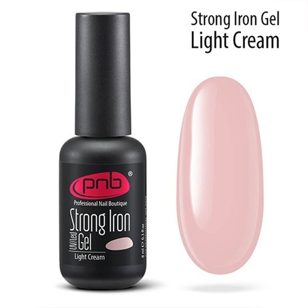 Гель конструирующий Стронг Айрон светло-кремовый 8мл/ UV/LED Strong iron gel light cream PNB 8 ml
