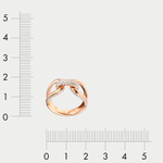 Кольцо женское из розового золота 585 пробы с фианитами (арт. К1364-5101)