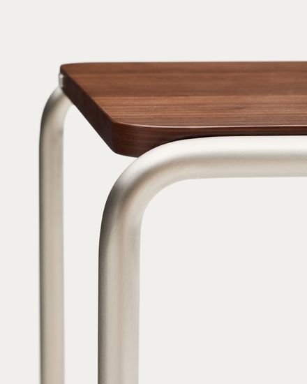 Журнальный столик Tarsel из 100% орехового шпона с конструкцией из матовой стали