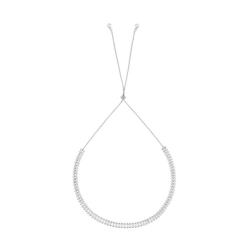 Колье-чокер Серебряный Багет – Кристалл