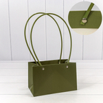 Пакет подарочный 19х12х10.5см Ваза для цветов (Зеленый)