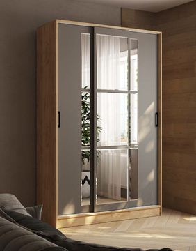 Шкаф-купе СТИЛЬ-2 1400 дуб крафт золотой / графит серый