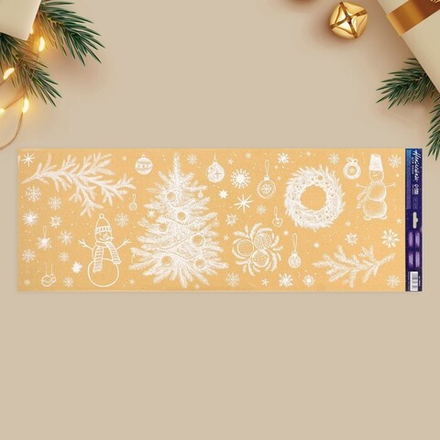 Наклейки новогодние на окна, виниловые «Сказка рядом», многоразовые, 70 х 25 см, Новый год