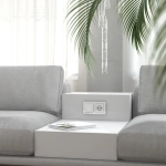 Выключатель одноклавишный проходной с подсветкой (белый акрил) W1112141