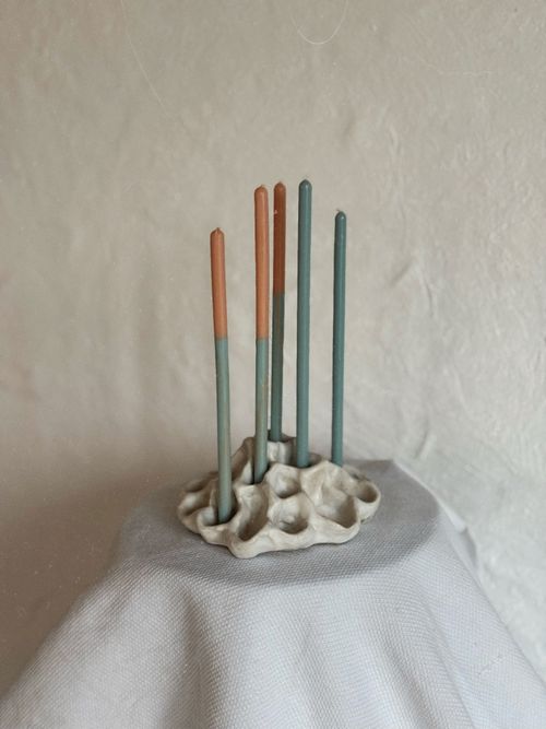 Свеча Unification Love Пять вечеров голубой/охра