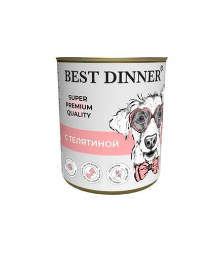 BEST DINNER Консервы для щенков и юниоров мясные деликатесы с телятиной 0,34 кг