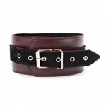 Ошейник из натуральной кожи бордо