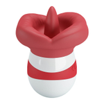 Красно-белый клиторальный стимулятор в форме рта Mina (Цвет: красный)