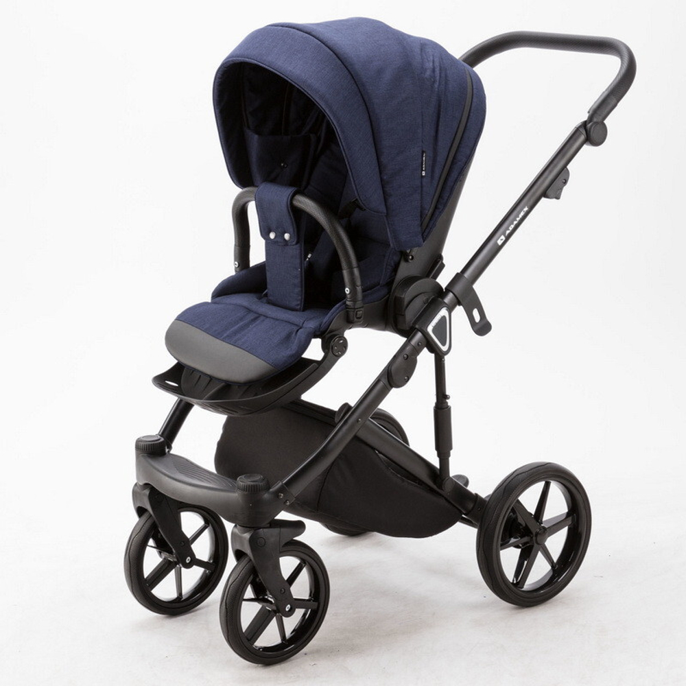 Детская коляска Adamex Marco 2 в 1 GA09 (Т. СИН ТК.+ Т.СИН ПЕРЛ КОЖ. ОТДЕЛКА)