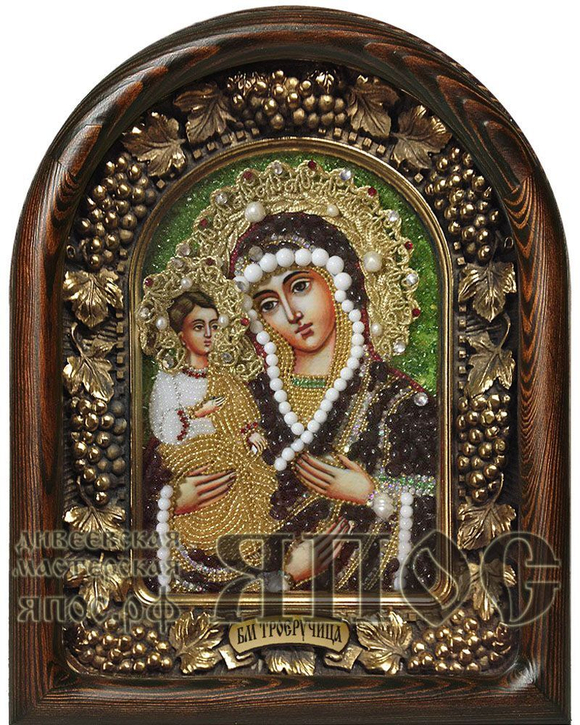 Икона Пресвятая Богородица Троеручница бисер