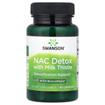 Swanson, NAC, детоксикация, с расторопшей и BroccoPhane®, 60 капсул